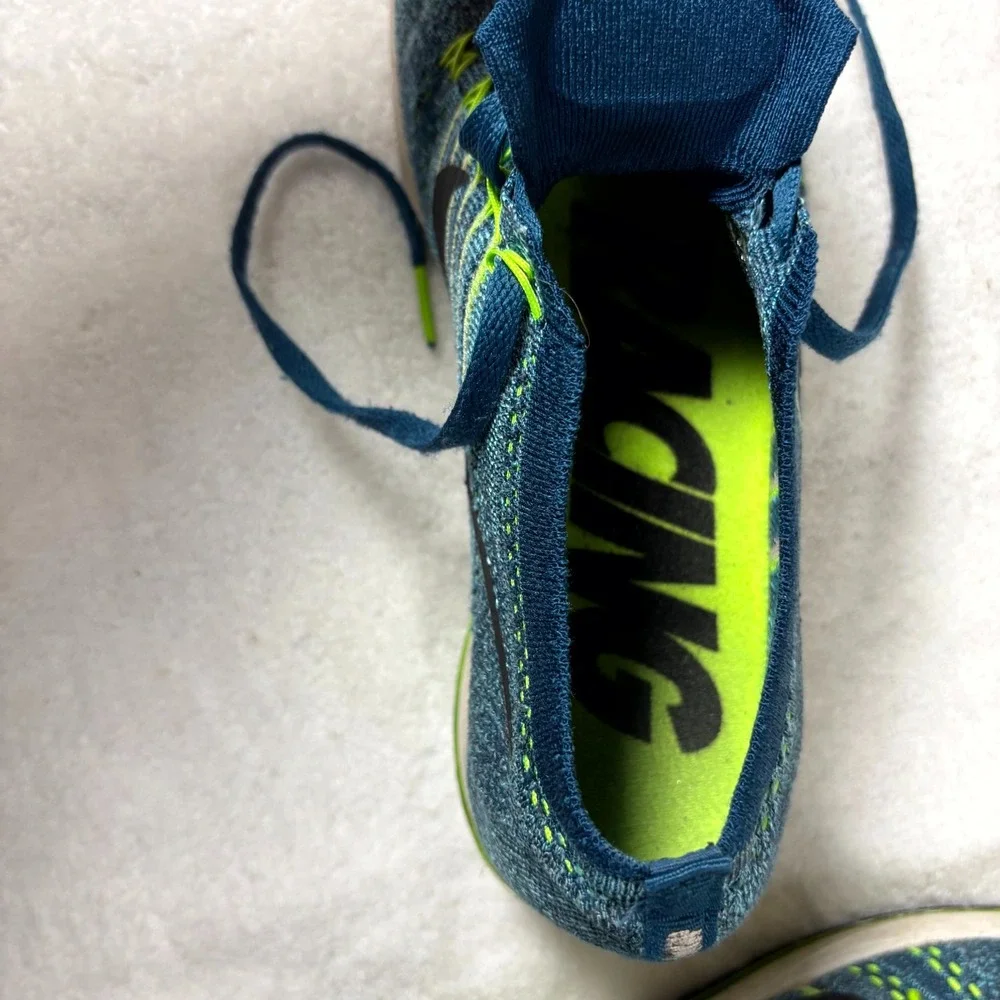 Nike Zoom Flyknit Streak 835994-400 Mens US 9.5 Shoes Blue‎ Black Green Sneakers